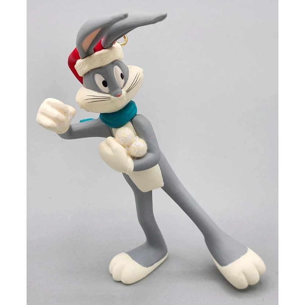 Vintage 1995 Bugs Bunny Hallmark Looney Tunes Christmas Ornament Rabbit Snowball
